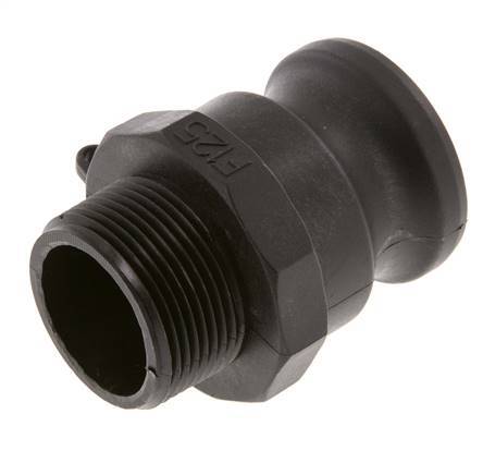 Camlock DN 40 (1 1/2'') Polypropylene Coupling R 1 1/4'' Male Thread Type F MIL-C-27487 [2 Pieces]