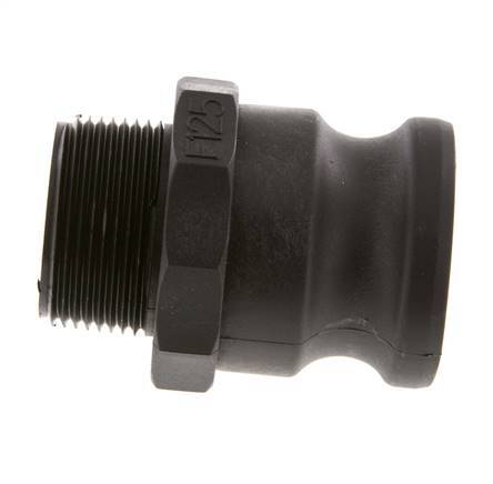 Camlock DN 40 (1 1/2'') Polypropylene Coupling R 1 1/4'' Male Thread Type F MIL-C-27487 [2 Pieces]