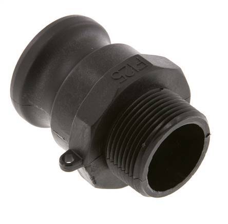 Camlock DN 40 (1 1/2'') Polypropylene Coupling R 1 1/4'' Male Thread Type F MIL-C-27487 [2 Pieces]