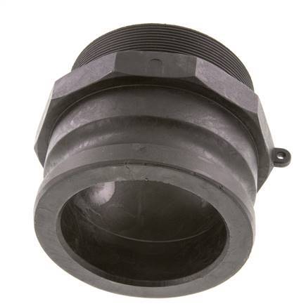 Camlock DN 90 (4'') Polypropylene Coupling R 4'' Male Thread Type F MIL-C-27487
