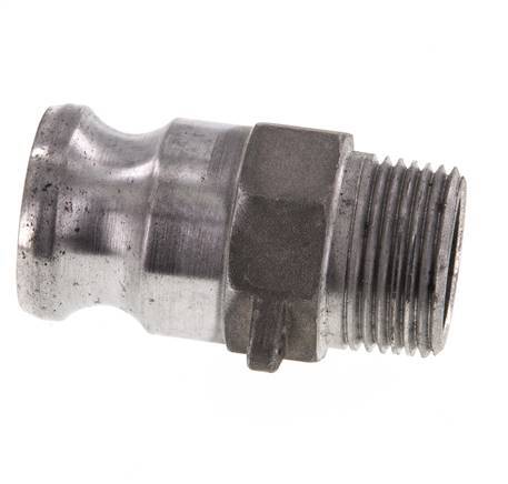 Camlock DN 25 (1'') Aluminium Coupling R 1'' Male Thread Type F MIL-C-27487