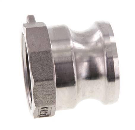 Duda Energy 304 Stainless Steel Cam Lock Coupler - 1-1/2 Inch Cam-and-Groove Fitting With Female NPT
