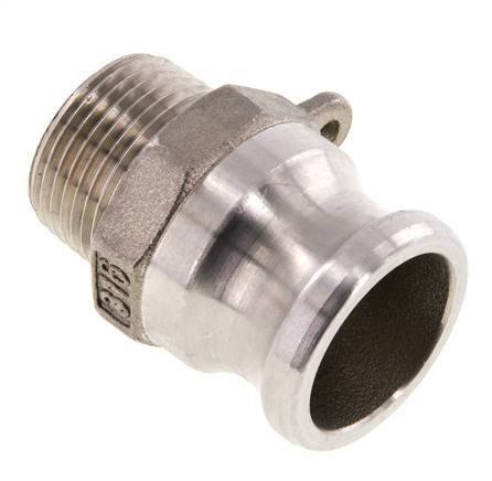 Camlock DN 20 (3/4'') Stainless Steel Coupling 3/4'' Male NPT Thread Type F MIL-C-27487