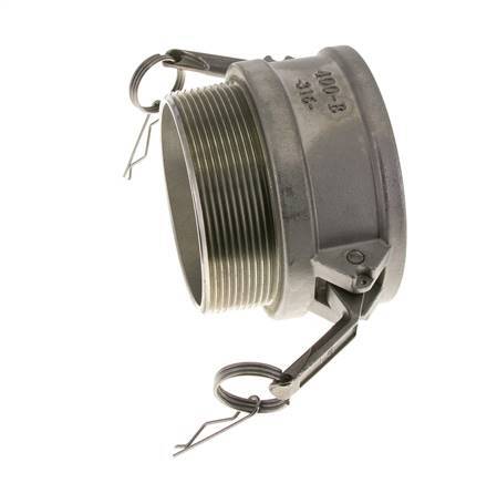 Camlock DN 90 (4'') Stainless Steel Coupling 4'' Male NPT Thread Type B MIL-C-27487