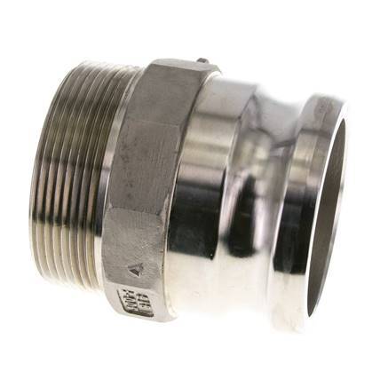 Camlock DN 75 (3'') Stainless Steel Coupling 3'' Male NPT Thread Type F MIL-C-27487