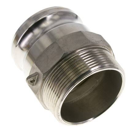 Camlock DN 75 (3'') Stainless Steel Coupling 3'' Male NPT Thread Type F MIL-C-27487
