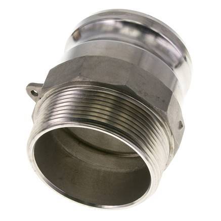 Camlock DN 75 (3'') Stainless Steel Coupling 3'' Male NPT Thread Type F MIL-C-27487