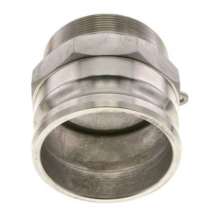 Camlock DN 90 (4'') Stainless Steel Coupling 4'' Male NPT Thread Type F MIL-C-27487