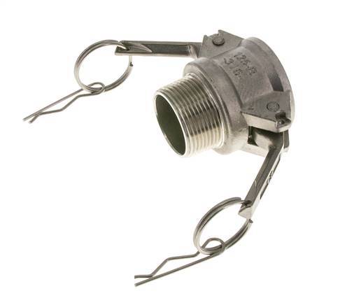 Camlock DN 32 (1 1/4'') Stainless Steel Coupling 1 1/4'' Male NPT Thread Type B MIL-C-27487