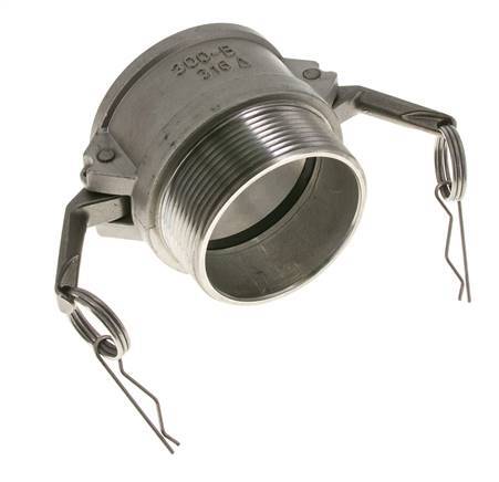 Camlock DN 75 (3'') Stainless Steel Coupling 3'' Male NPT Thread Type B MIL-C-27487