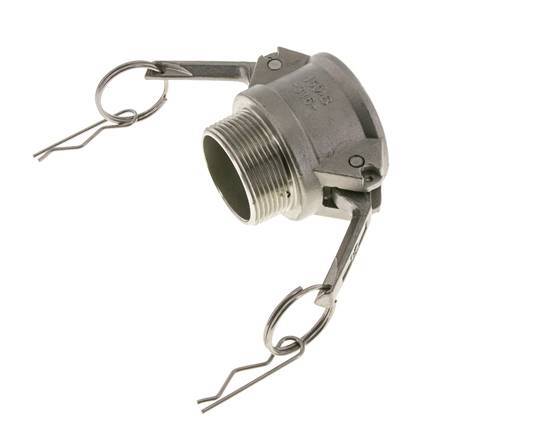 Camlock DN 40 (1 1/2'') Stainless Steel Coupling 1 1/2'' Male NPT Thread Type B MIL-C-27487