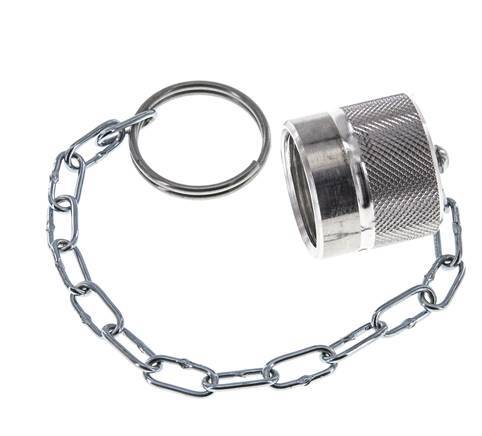 NPT 1/4" Aluminum Dust Protection Cap For Coupling plug with Chain