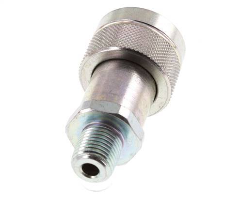 Steel DN 6.3 Hydraulic Coupling Socket 1/4 inch Male NPT Threads ISO 14540 D 15.9 mm