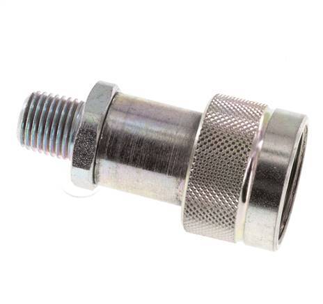 Steel DN 6.3 Hydraulic Coupling Socket 1/4 inch Male NPT Threads ISO 14540 D 15.9 mm