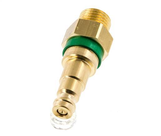 Brass DN 5 Green Air Coupling Plug G 1/4 inch Male Double Shut-Off