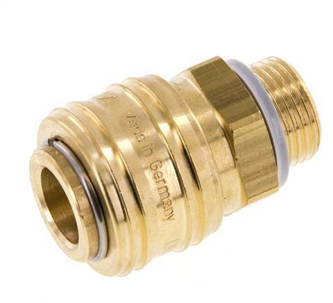Brass DN 7.2 (Euro) Air Coupling Socket G 3/8 inch Male FKM