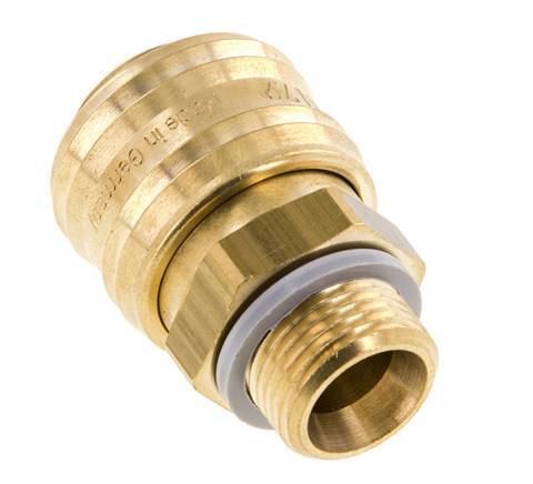 Brass DN 7.2 (Euro) Air Coupling Socket G 3/8 inch Male FKM