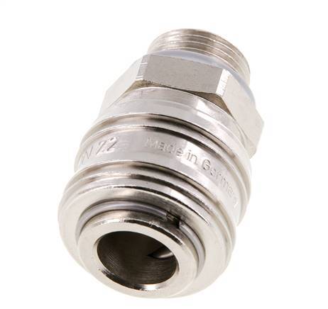 Nickel-plated Brass DN 7.2 (Euro) Air Coupling Socket G 3/8 inch Male FKM