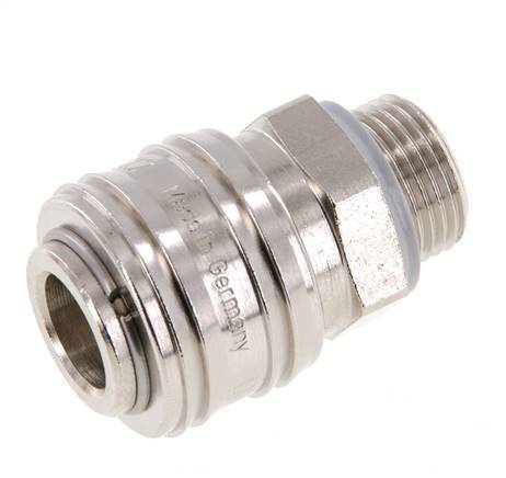Nickel-plated Brass DN 7.2 (Euro) Air Coupling Socket G 3/8 inch Male FKM