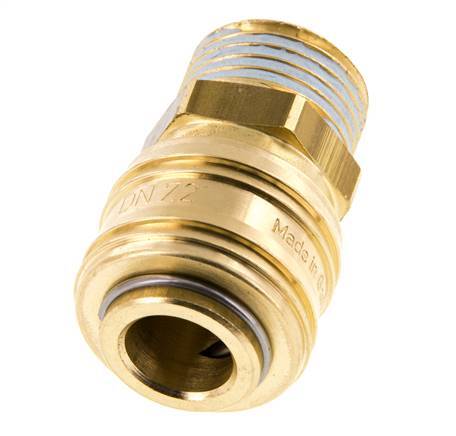 Brass DN 7.2 (Euro) Air Coupling Socket G 1/2 inch Male FKM