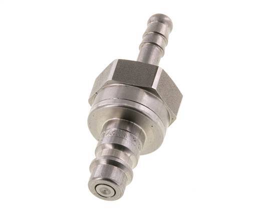 Stainless Steel DN 7.2 (Euro) Air Coupling Plug 6 mm Hose Pillar Double Shut-Off