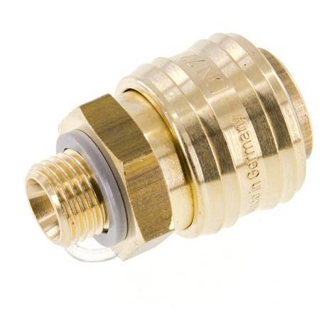 Brass DN 7.2 (Euro) Air Coupling Socket G 1/4 inch Male FKM