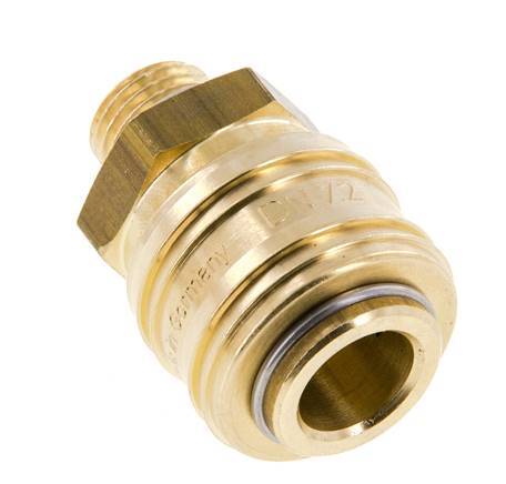 Brass DN 7.2 (Euro) Air Coupling Socket G 1/4 inch Male FKM