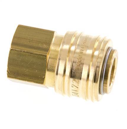 Brass DN 7.2 (Euro) Air Coupling Socket G 1/4 inch Female FKM