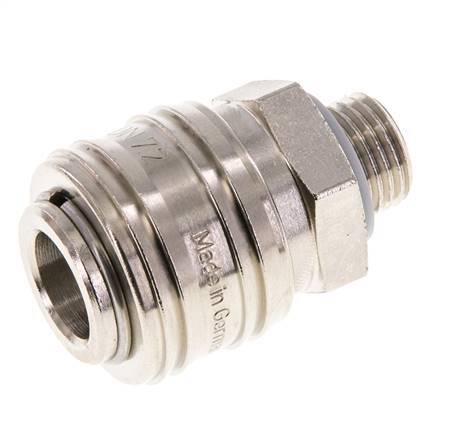 Nickel-plated Brass DN 7.2 (Euro) Air Coupling Socket G 1/4 inch Male FKM