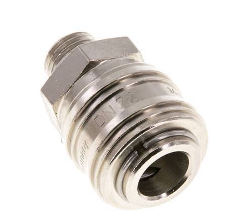 Nickel-plated Brass DN 7.2 (Euro) Air Coupling Socket G 1/4 inch Male FKM