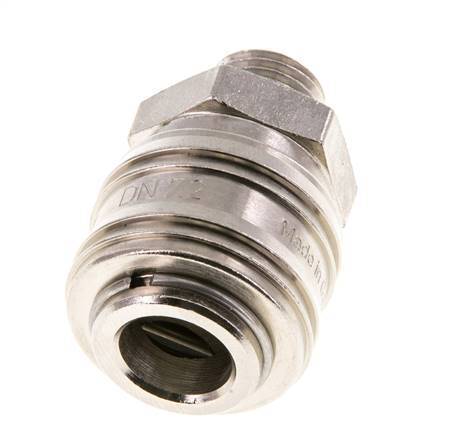 Nickel-plated Brass DN 7.2 (Euro) Air Coupling Socket G 1/4 inch Male FKM