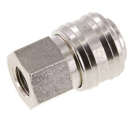 Nickel-plated Brass DN 7.2 (Euro) Air Coupling Socket G 1/4 inch Female FKM