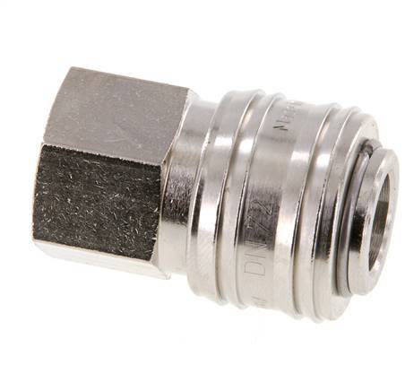 Nickel-plated Brass DN 7.2 (Euro) Air Coupling Socket G 1/4 inch Female FKM