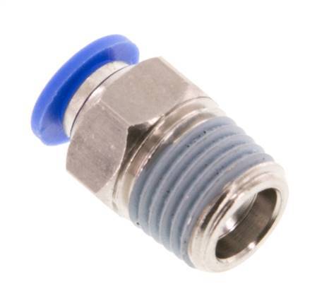 6mm x R1/4'' Push-in Fitting with Male Threads Brass/PA 66 NBR [5 Pieces]