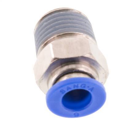 6mm x R1/4'' Push-in Fitting with Male Threads Brass/PA 66 NBR [5 Pieces]