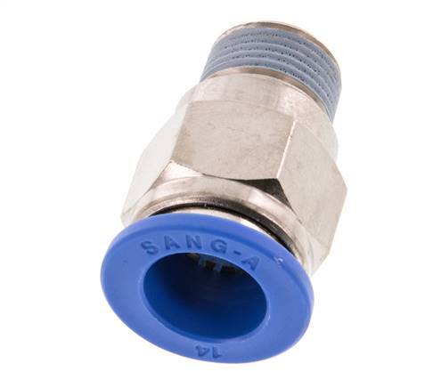 14mm x R3/8'' Push-in Fitting with Male Threads Brass/PA 66 NBR