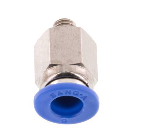 6mm x M 5 Push-in Fitting with Male Threads Brass/PA 66 NBR [5 Pieces]