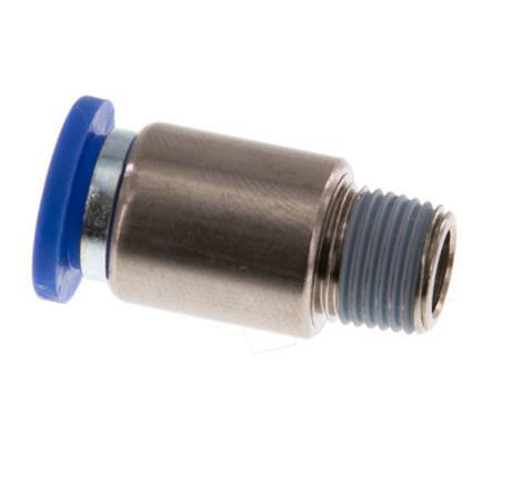 8mm x R1/8'' Push-in Fitting with Male Threads Brass/PA 66 NBR Inner Hexagon [5 Pieces]