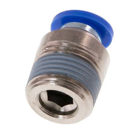 8mm x R3/8'' Push-in Fitting with Male Threads Brass/PA 66 NBR Inner Hexagon [2 Pieces]