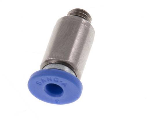 3mm x M 5 Push-in Fitting with Male Threads Brass/PA 66 NBR Inner Hexagon [5 Pieces]