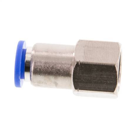 6mm x G1/8'' Push-in Fitting with Female Threads Brass/PA 66 NBR [2 Pieces]