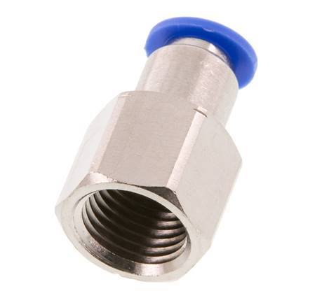 6mm x G1/4'' Push-in Fitting with Female Threads Brass/PA 66 NBR [2 Pieces]