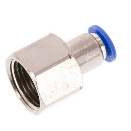6mm x G3/8'' Push-in Fitting with Female Threads Brass/PA 66 NBR [2 Pieces]
