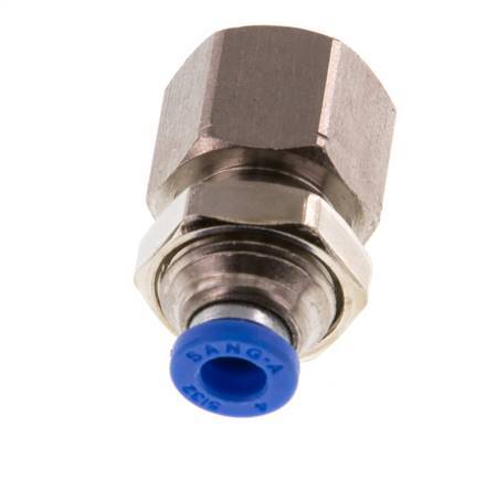4mm x G1/8'' Push-in Fitting with Female Threads Brass/PA 66 NBR Bulkhead [2 Pieces]