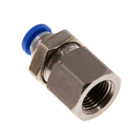 4mm x G1/8'' Push-in Fitting with Female Threads Brass/PA 66 NBR Bulkhead [2 Pieces]