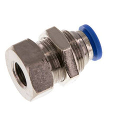 8mm x G1/8'' Push-in Fitting with Female Threads Brass/PA 66 NBR Bulkhead [2 Pieces]