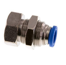 8mm x G1/8'' Push-in Fitting with Female Threads Brass/PA 66 NBR Bulkhead [2 Pieces]