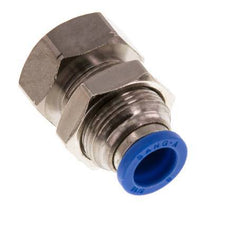 8mm x G1/8'' Push-in Fitting with Female Threads Brass/PA 66 NBR Bulkhead [2 Pieces]