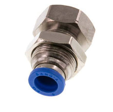 8mm x G1/8'' Push-in Fitting with Female Threads Brass/PA 66 NBR Bulkhead [2 Pieces]