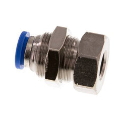 8mm x G1/8'' Push-in Fitting with Female Threads Brass/PA 66 NBR Bulkhead [2 Pieces]